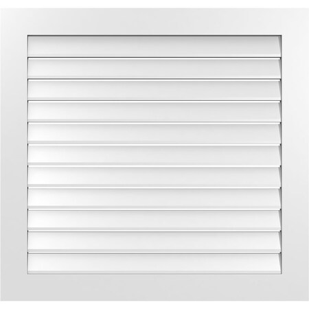 Ekena Millwork Vertical Surface Mount PVC Gable Vent: Functional, w/ 3-1/2"W x 1"P Standard Frame, 40"W x 38"H GVPVE40X3801SF